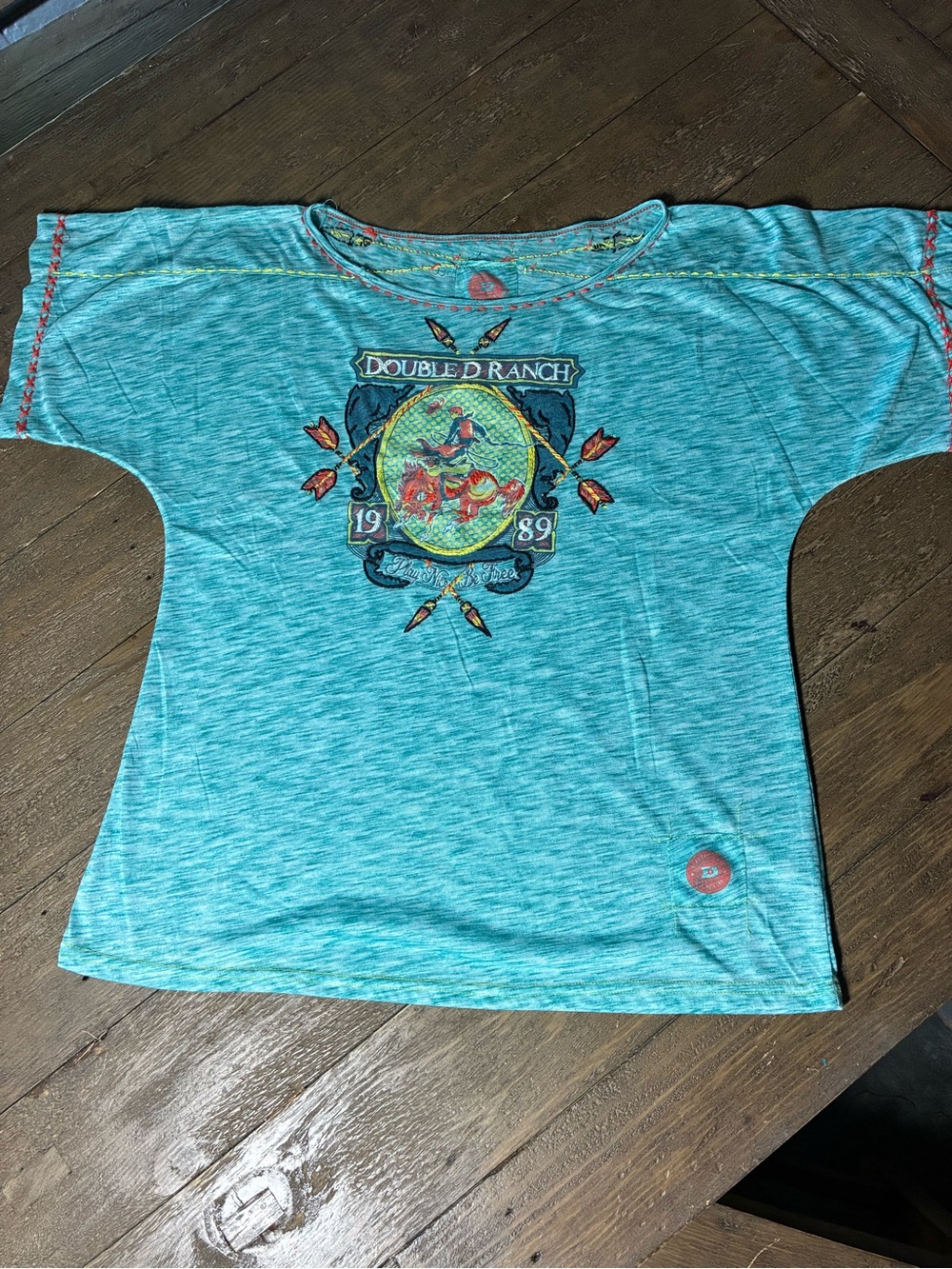 Double D Ranch Turquoise Short Sleeve Graphic Tee